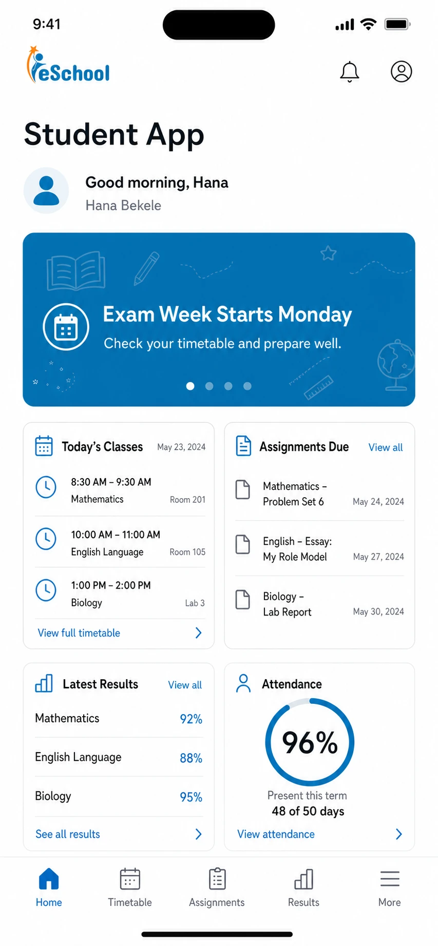 Student App screenshot