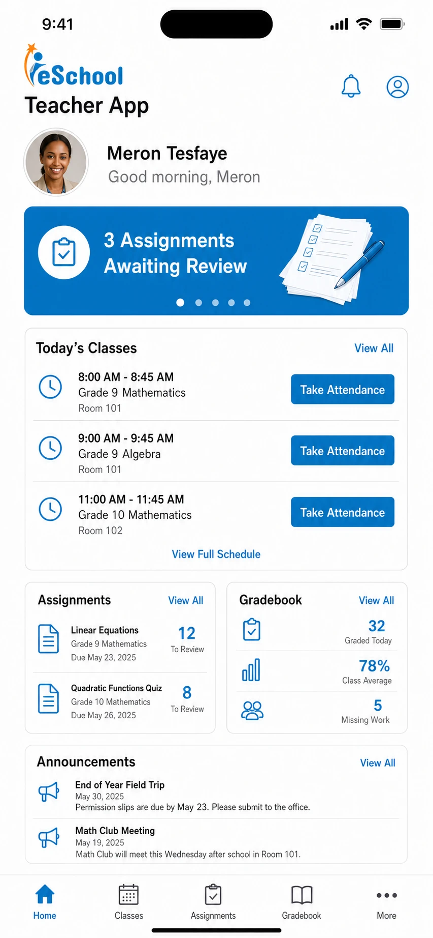 Teacher App screenshot